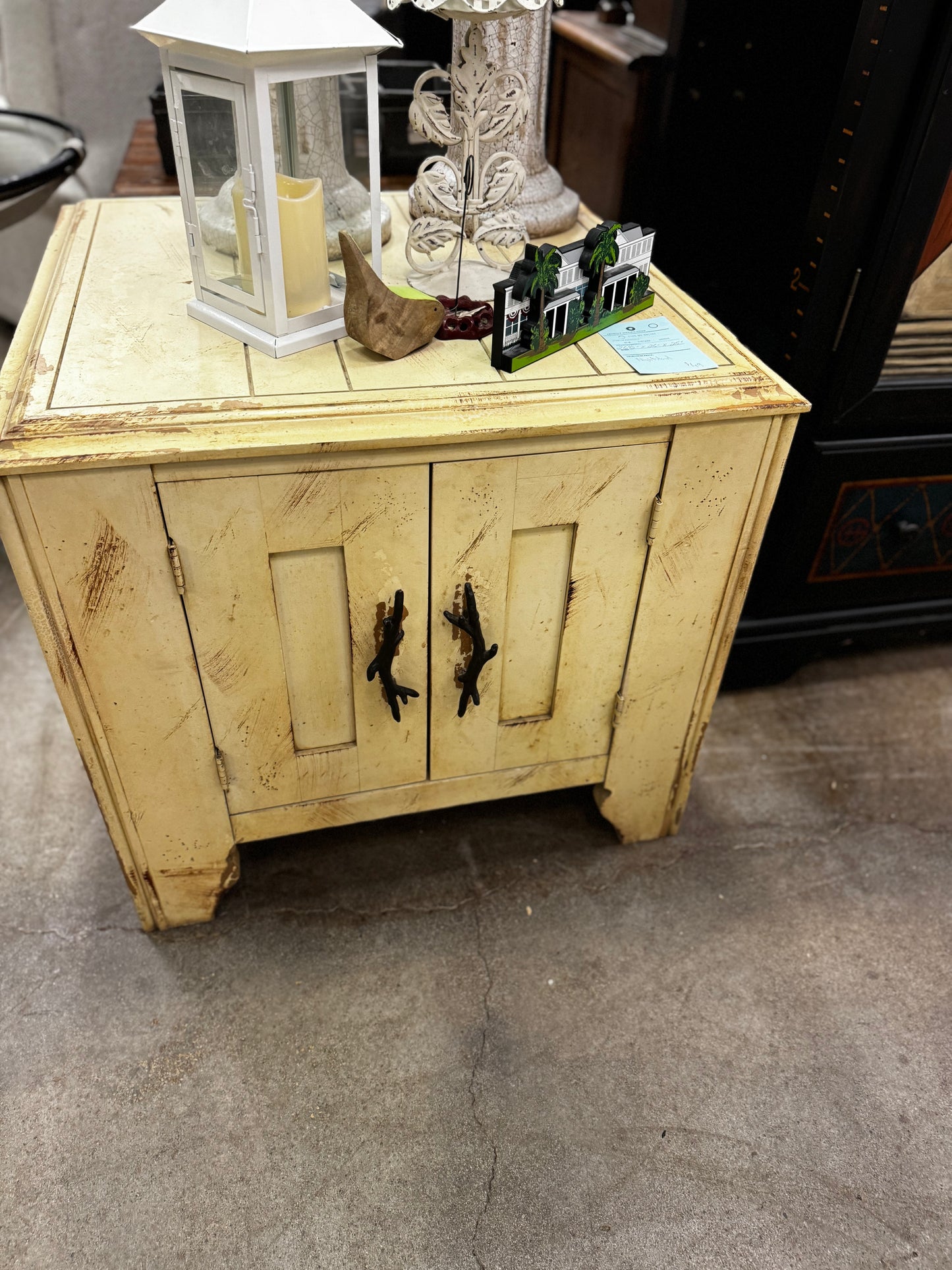 Cream Unique Cube Side Table