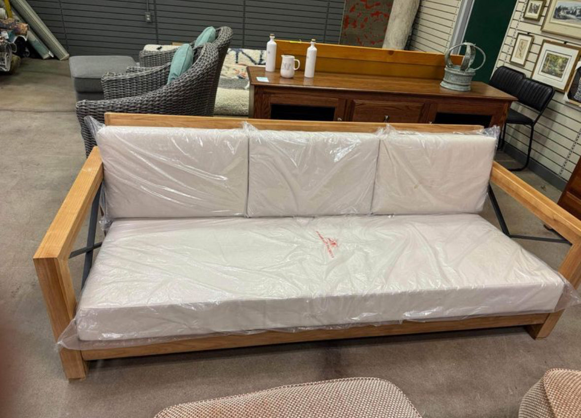 Outdoor Teak and Metal couch
