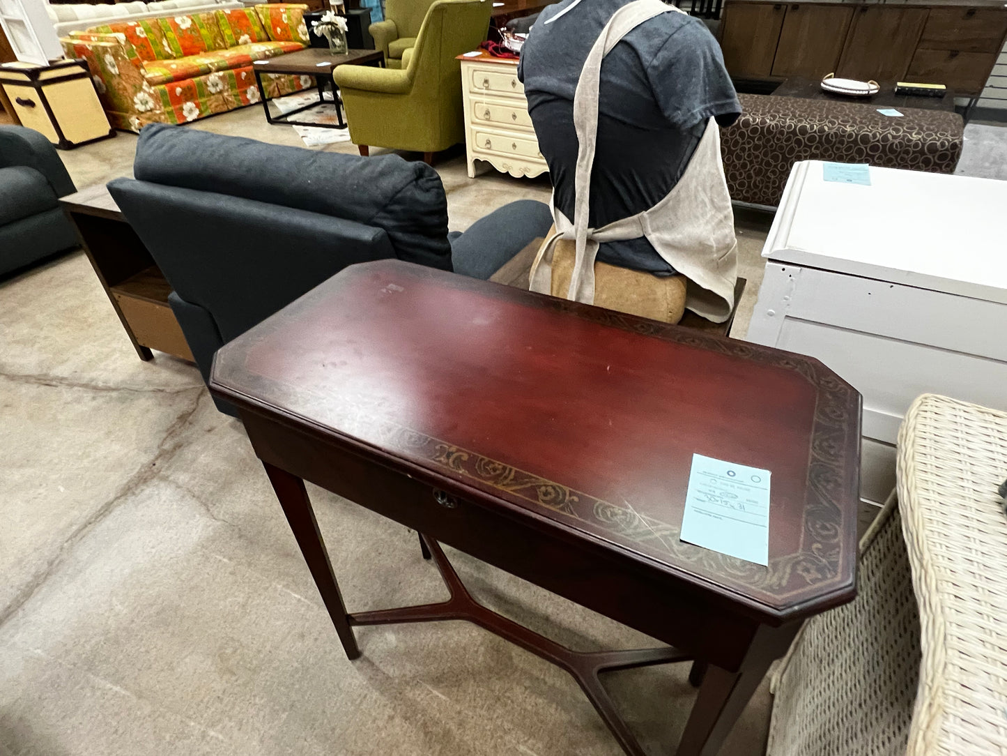 Small Red Hall Table