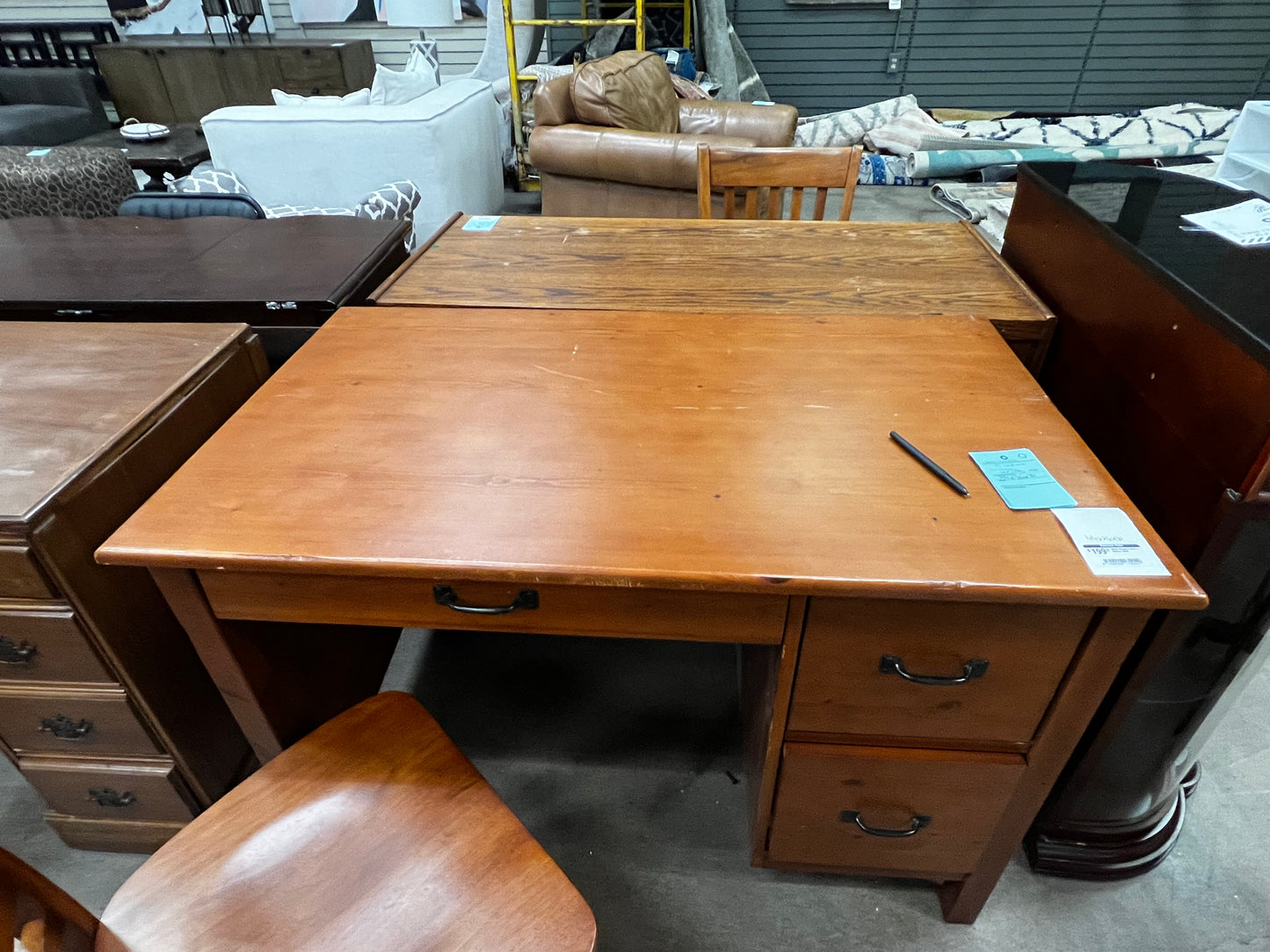 Wood Student Desk w/ 3 Drawers