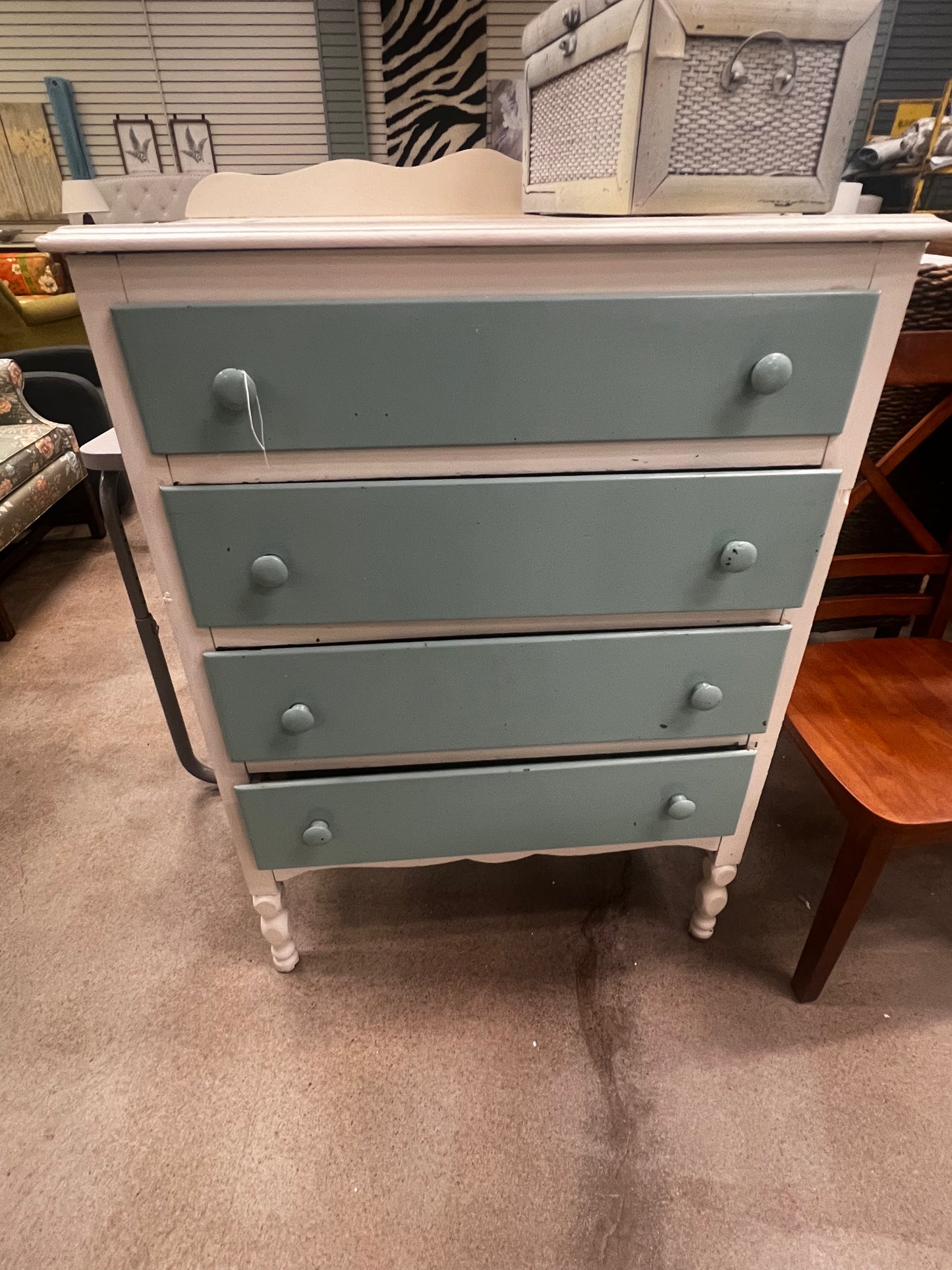 Two Tone White and Blue chest