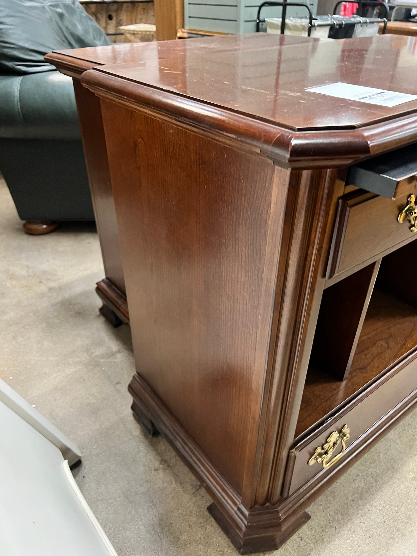 Cherry 2 Drawer Cabinet w/Pullout Drawer