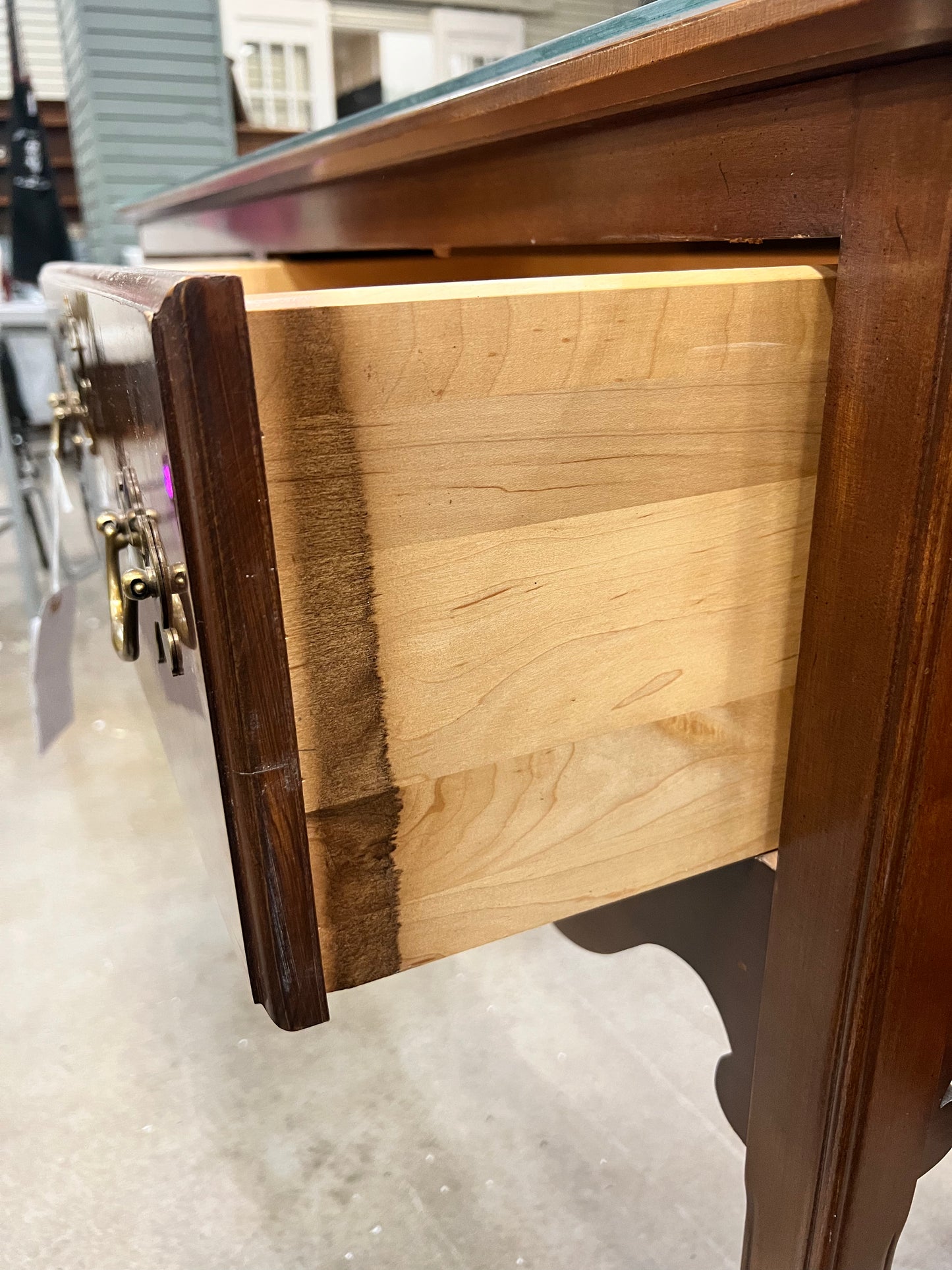 Cherry Wood 2 Drawer Console Table