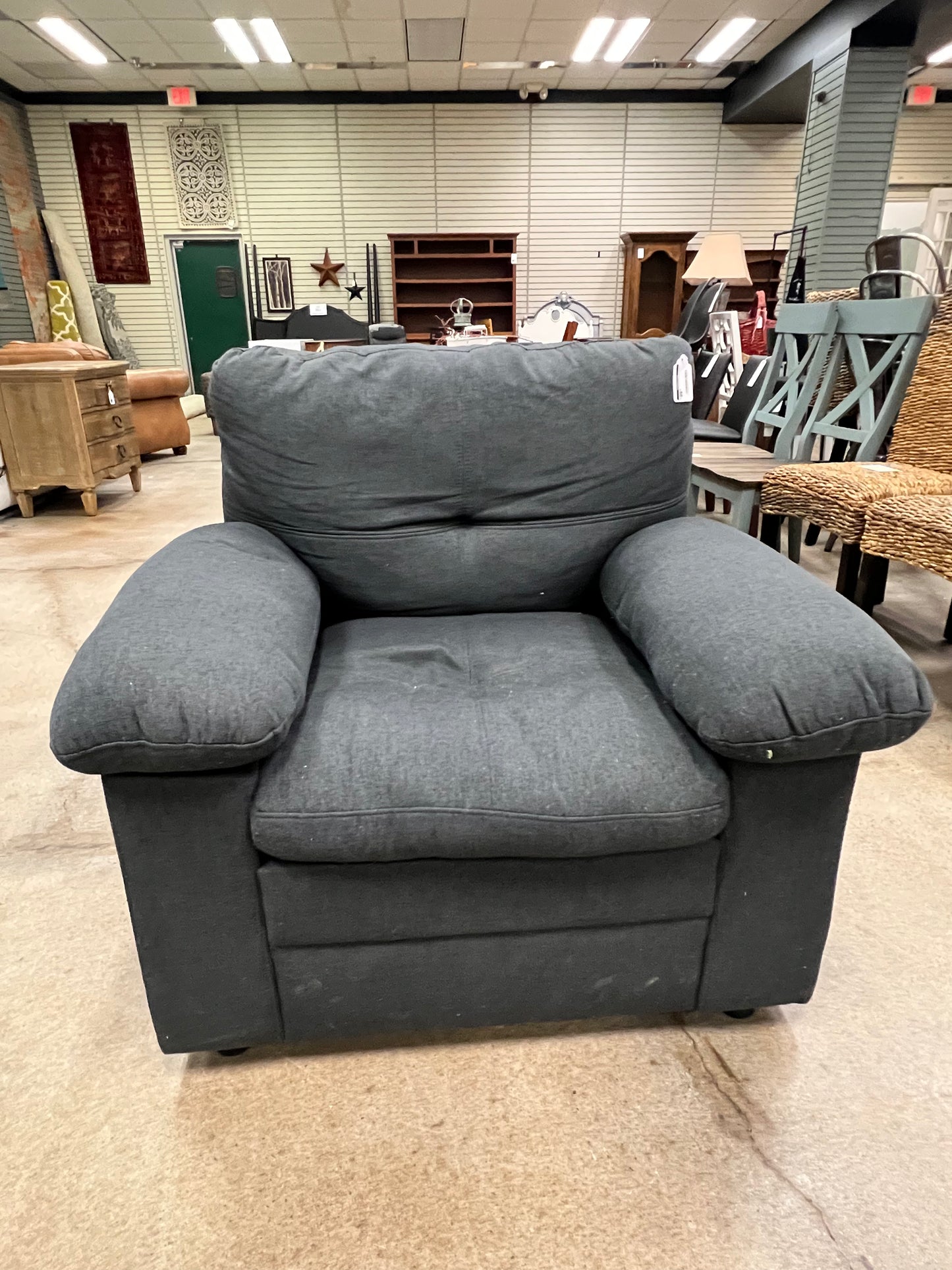 Gray Upholstered Armchair