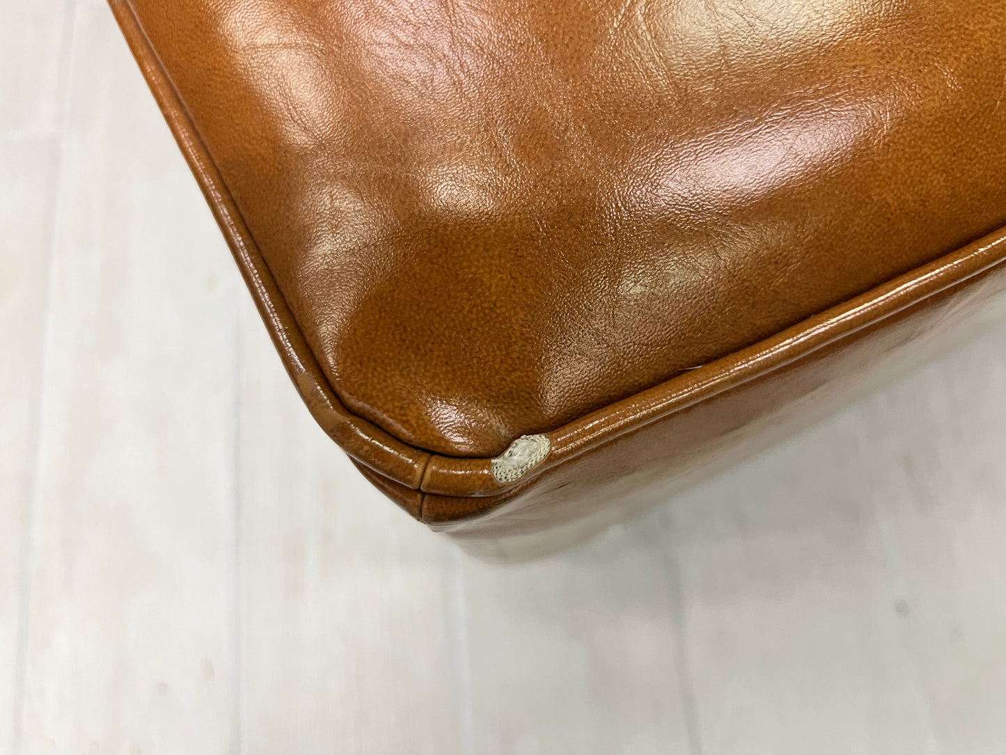 Brown Vinyl Ottoman