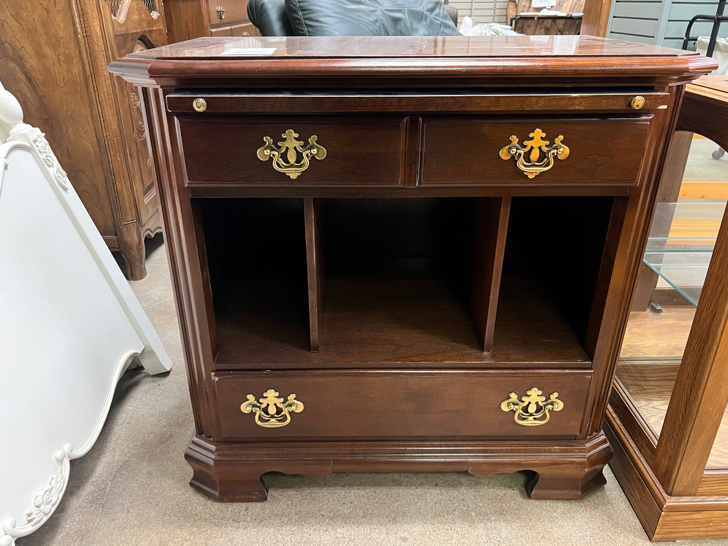 Cherry 2 Drawer Cabinet w/Pullout Drawer