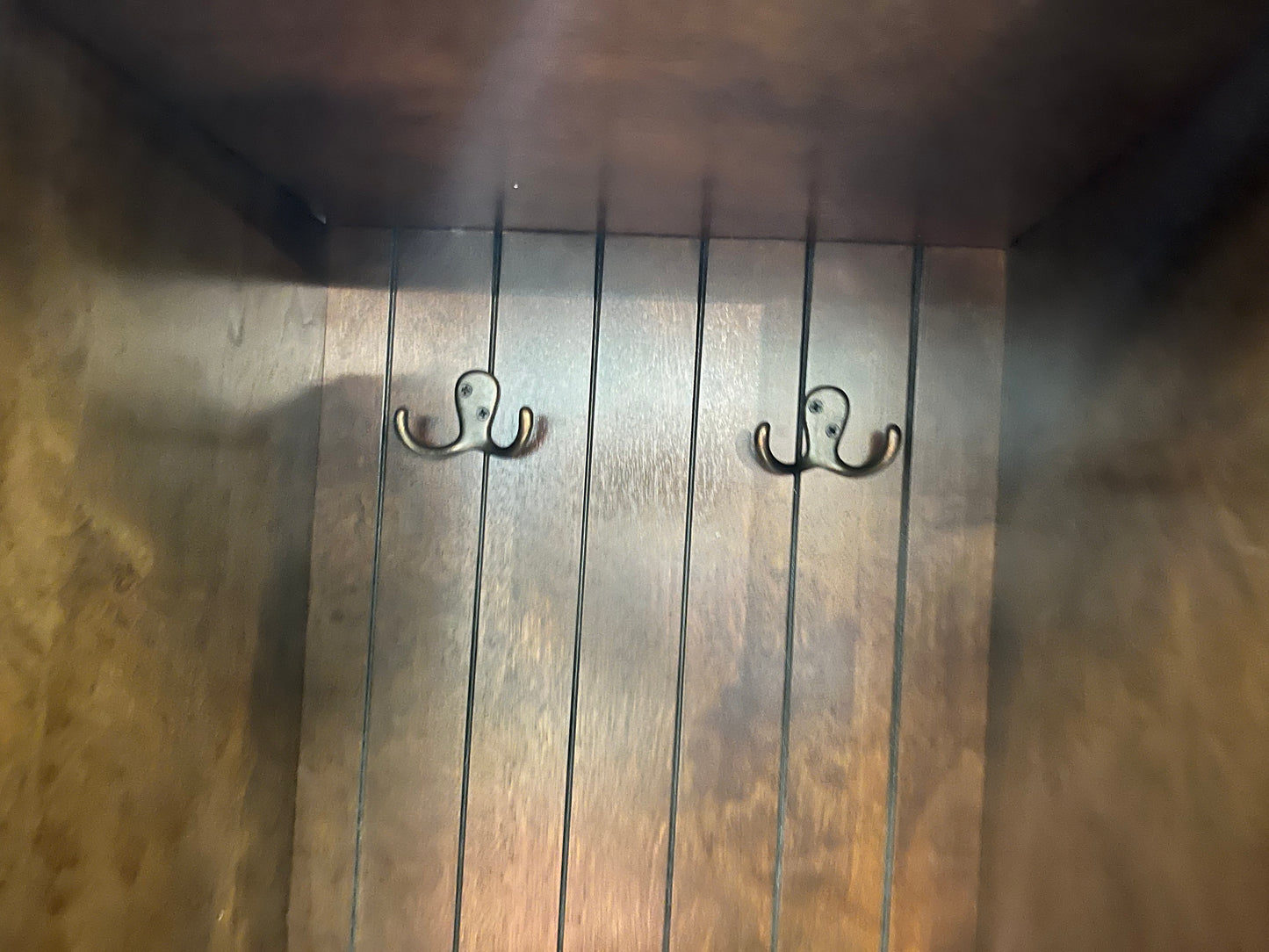 Dark Wood Hall Tree Cubby w/ Drawer