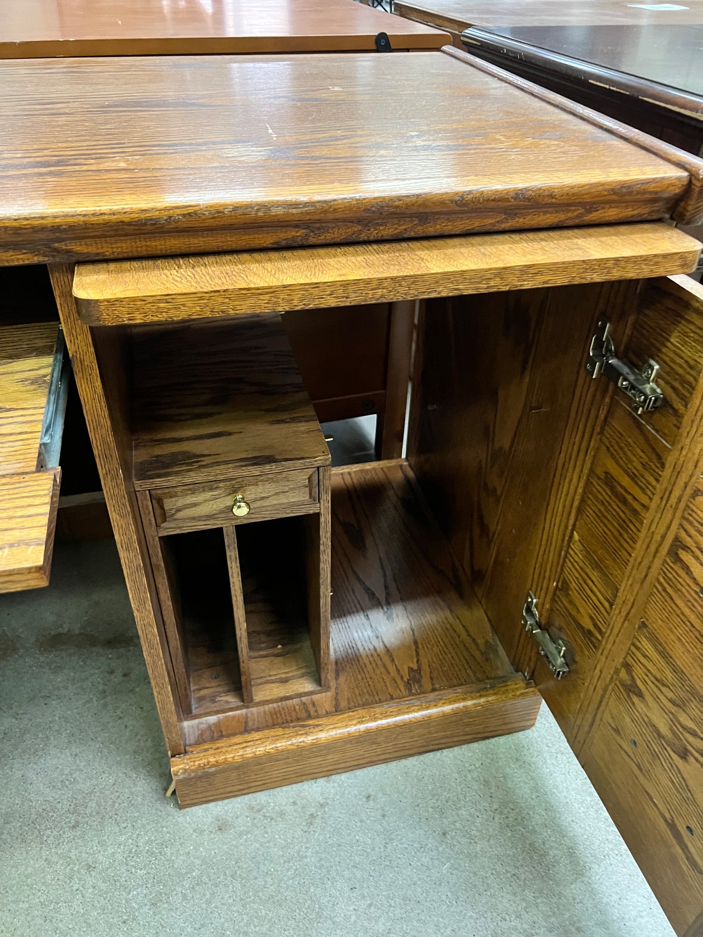 Oak Computer desk with Storage
