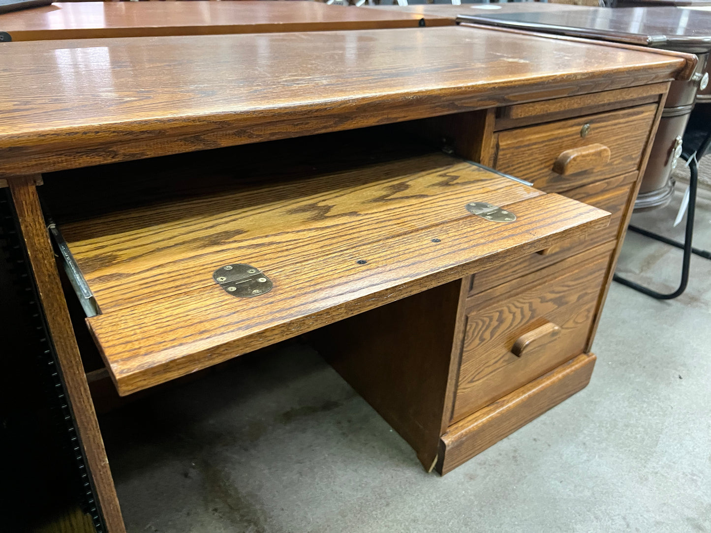 Oak Computer desk with Storage