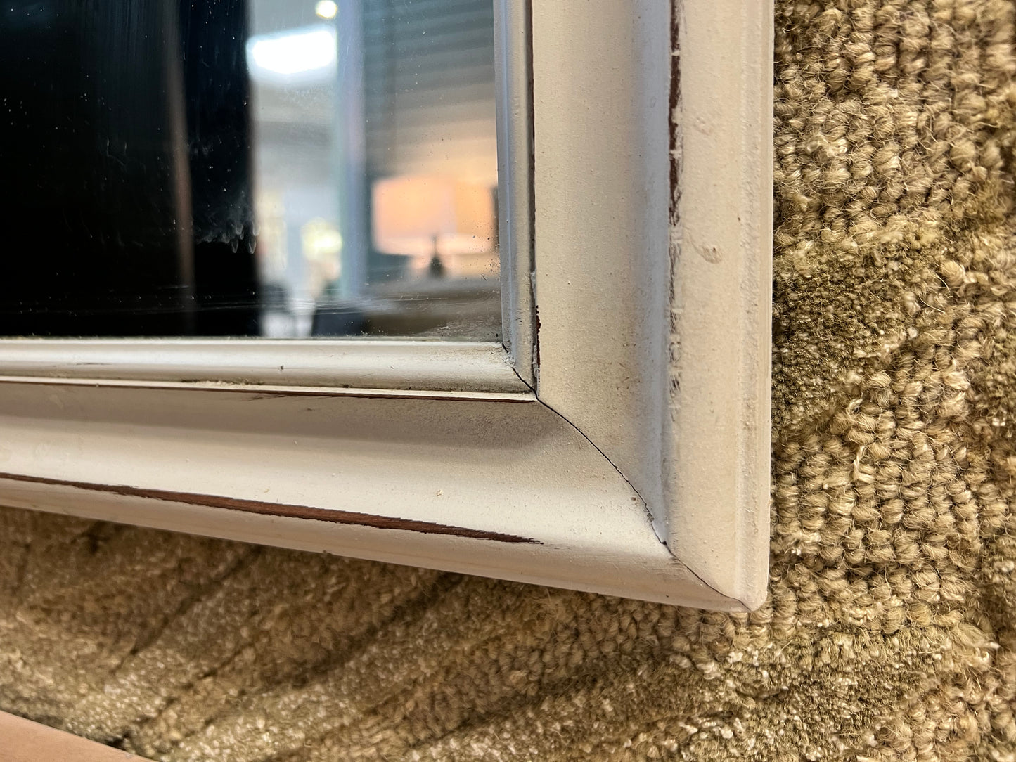 White Painted Hanging Mirror