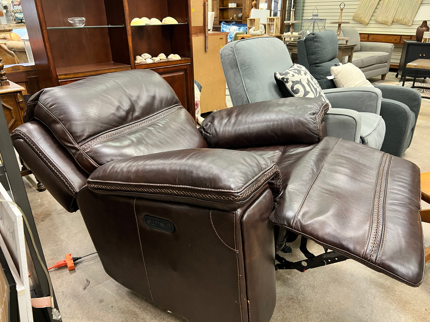 Brown Leather Electric Recliner