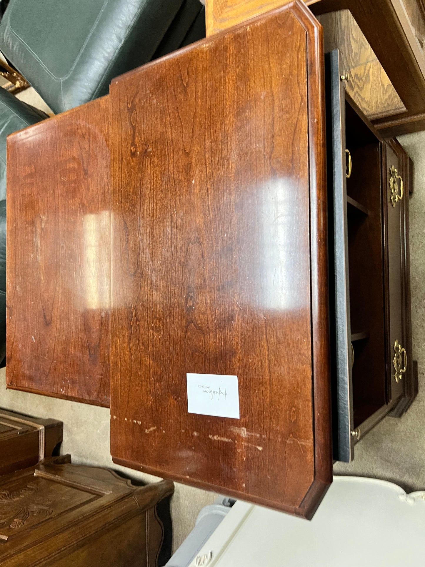 Cherry 2 Drawer Cabinet w/Pullout Drawer
