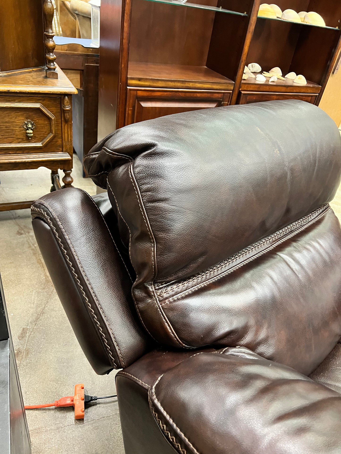 Brown Leather Electric Recliner