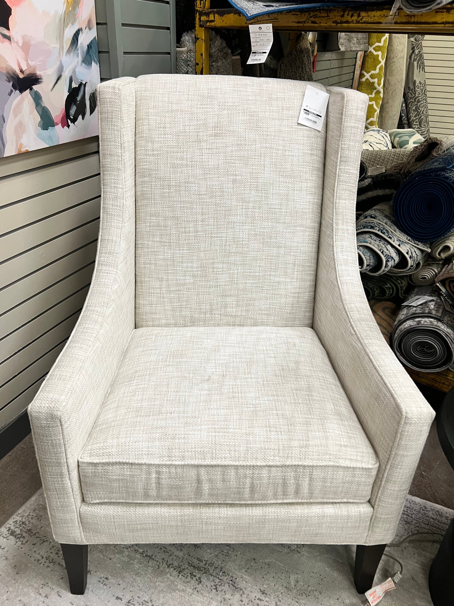Ethan Allen Ivory Woven Armchair