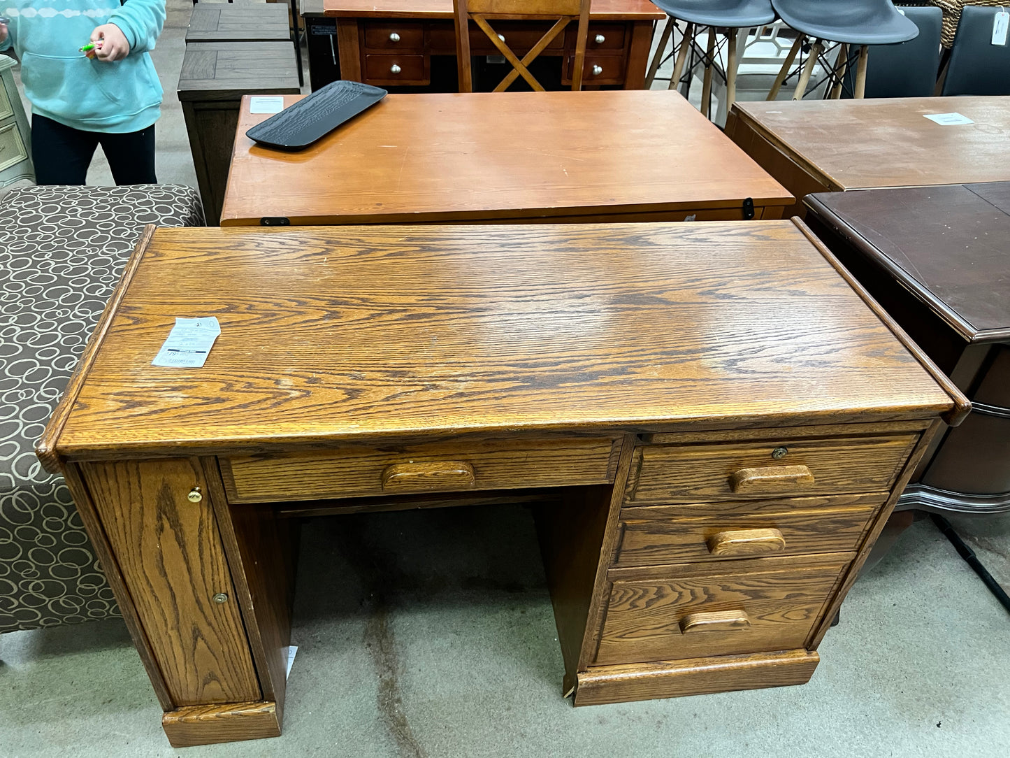 Oak Computer desk with Storage