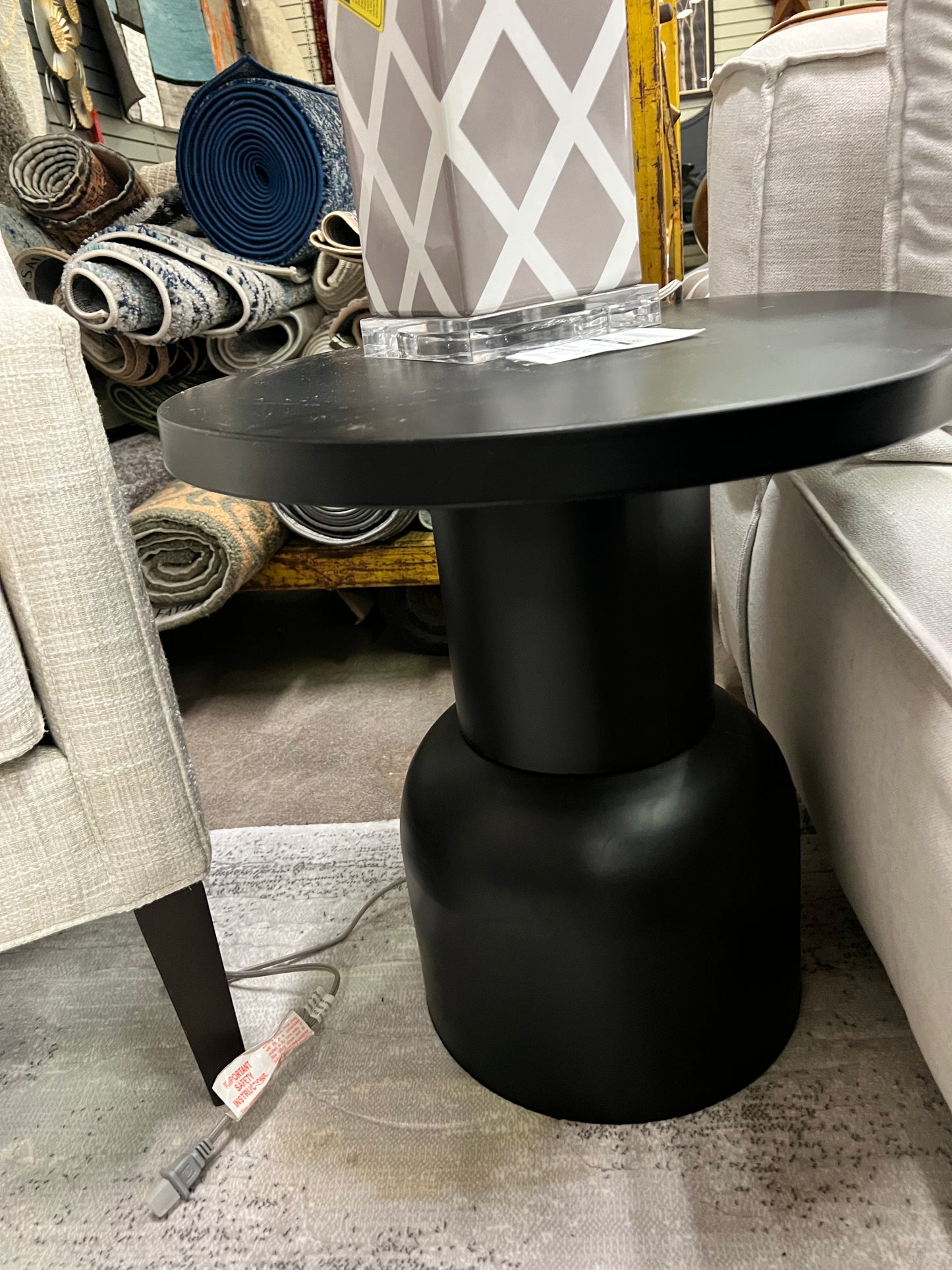 Metal Black Round Side table