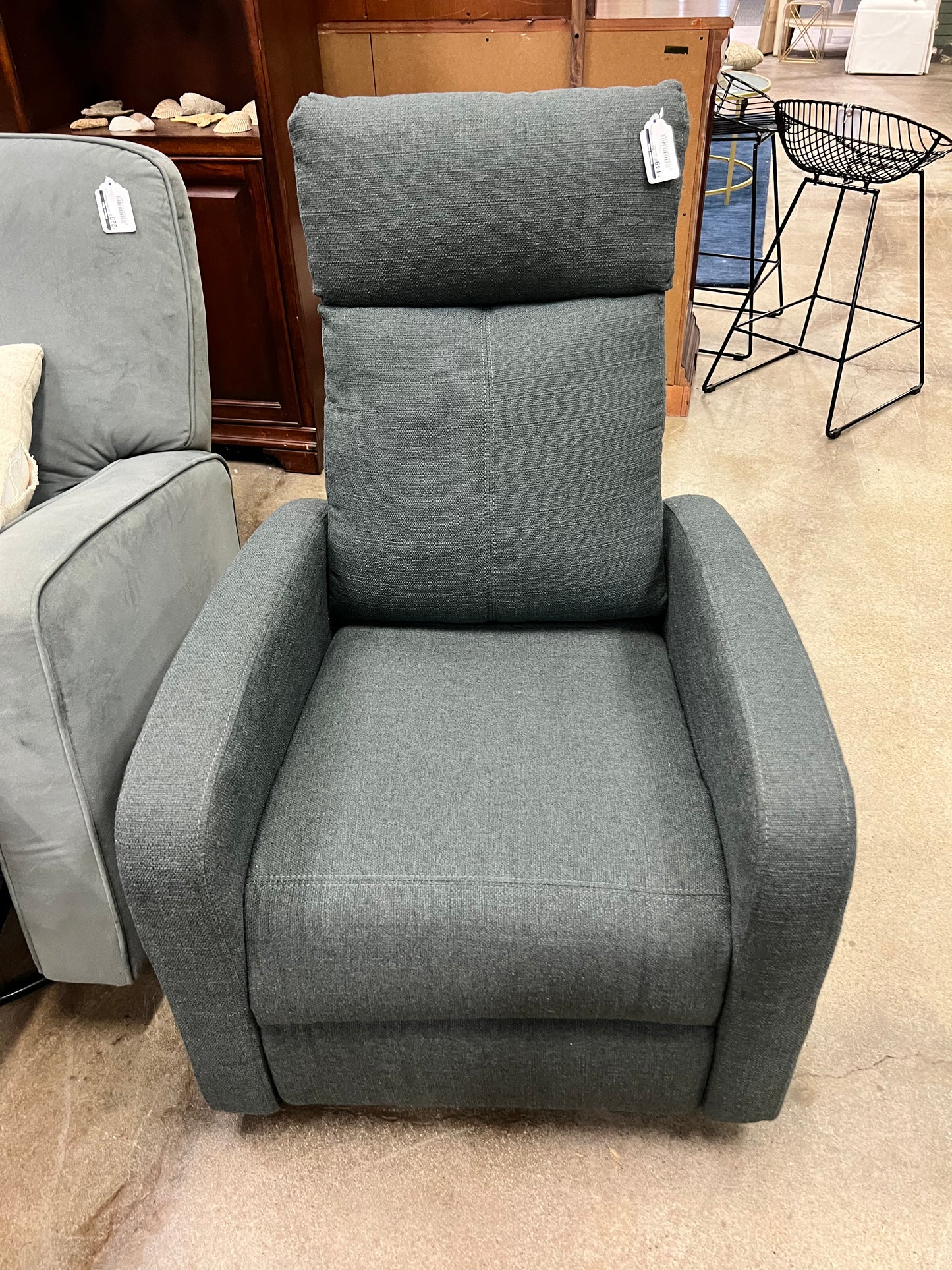 Gray Modern Tall Back Armchair