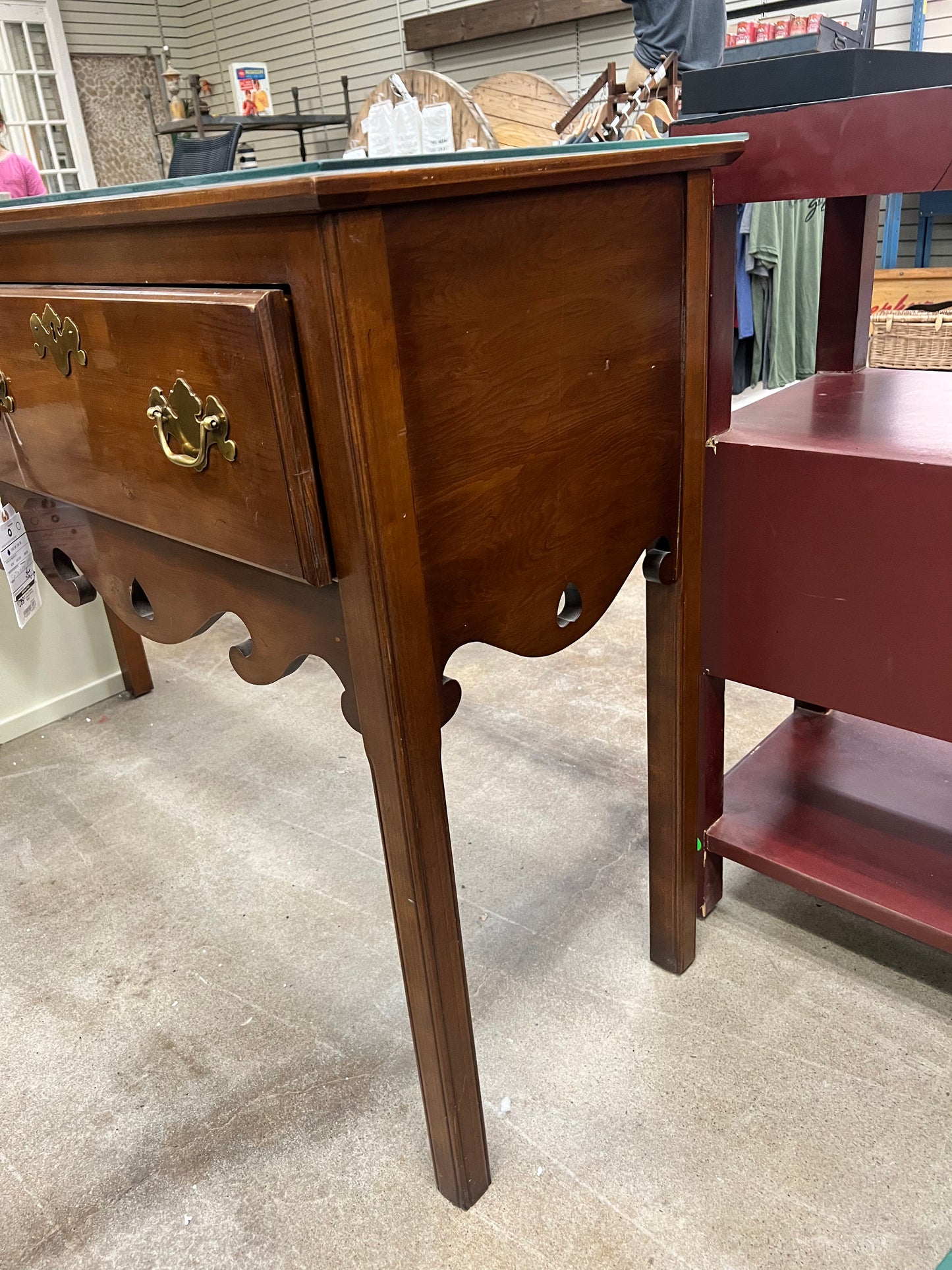 Cherry Wood 2 Drawer Console Table