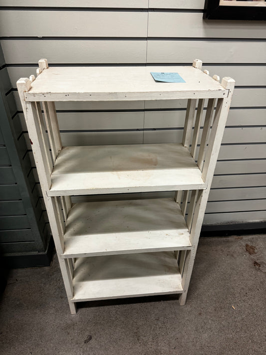 White Small Slat Side Bookcase