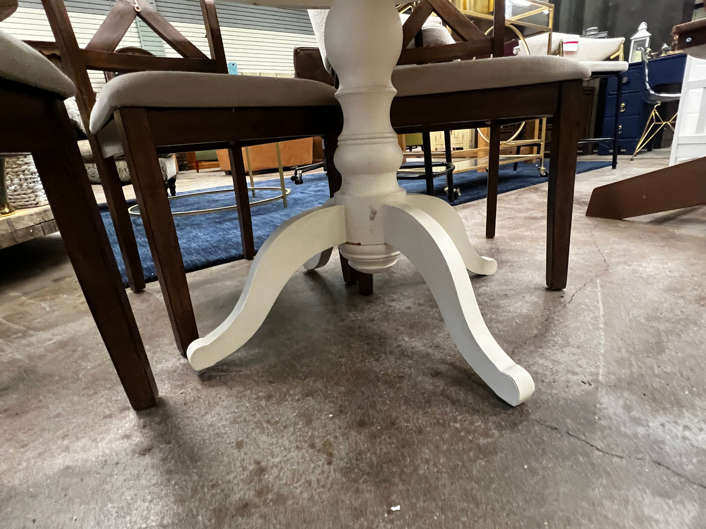 White Painted Round Dining Table