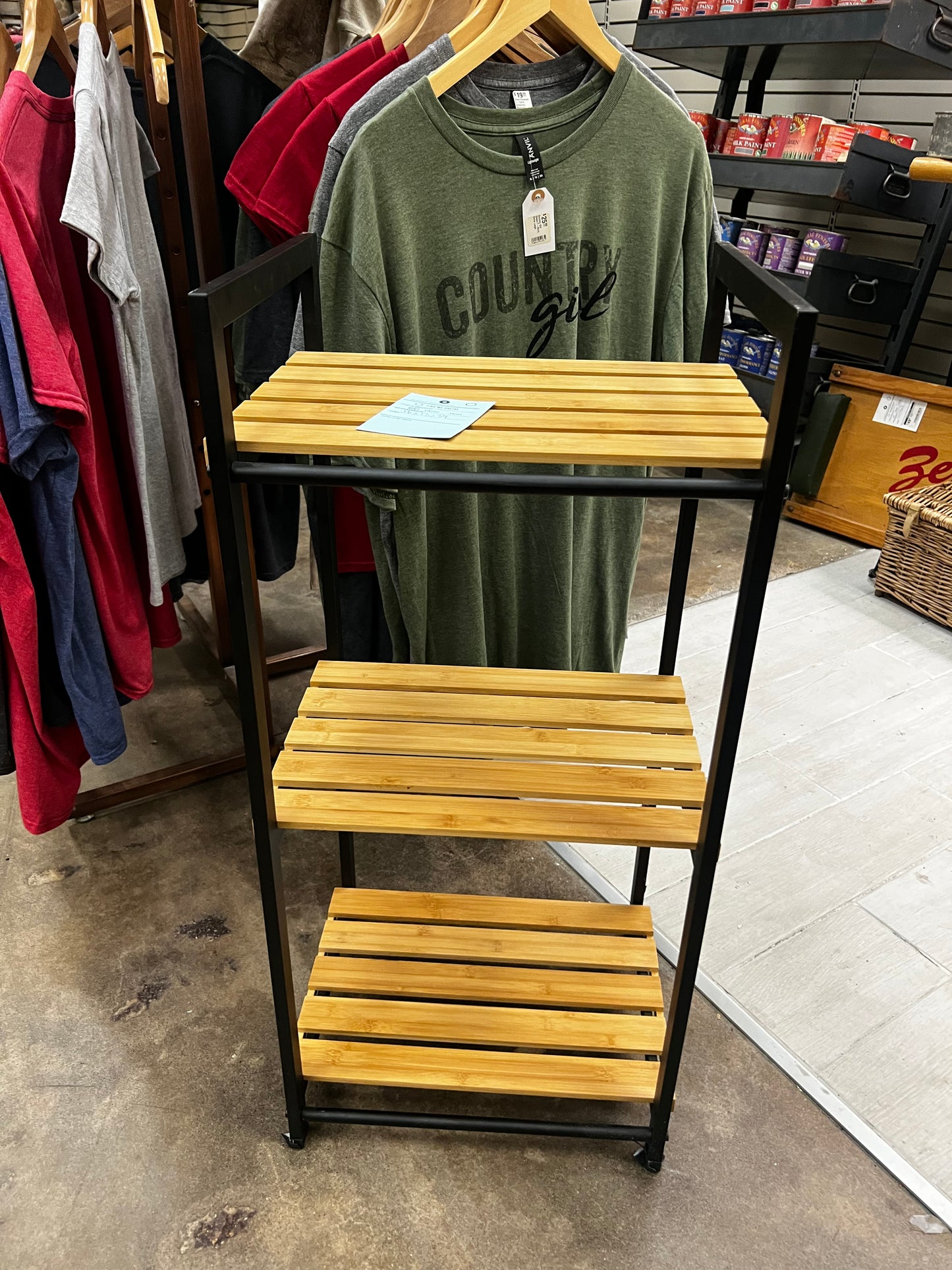 Metal and Wood 3 Tier Stand