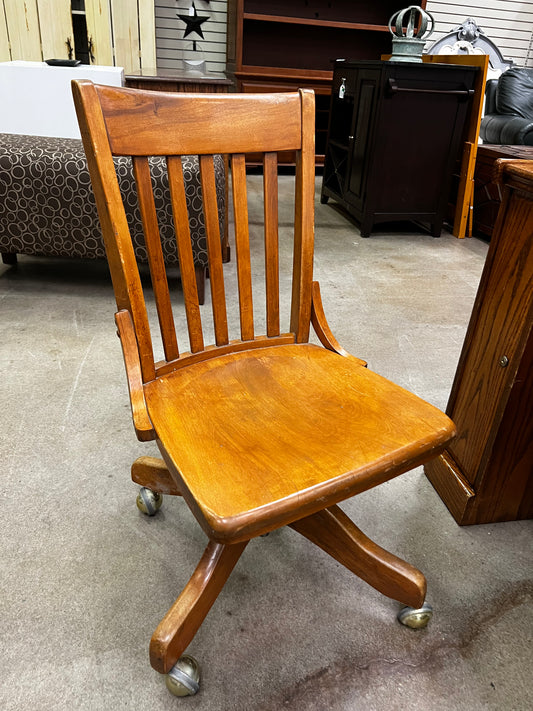 Oak Roll-around Chair