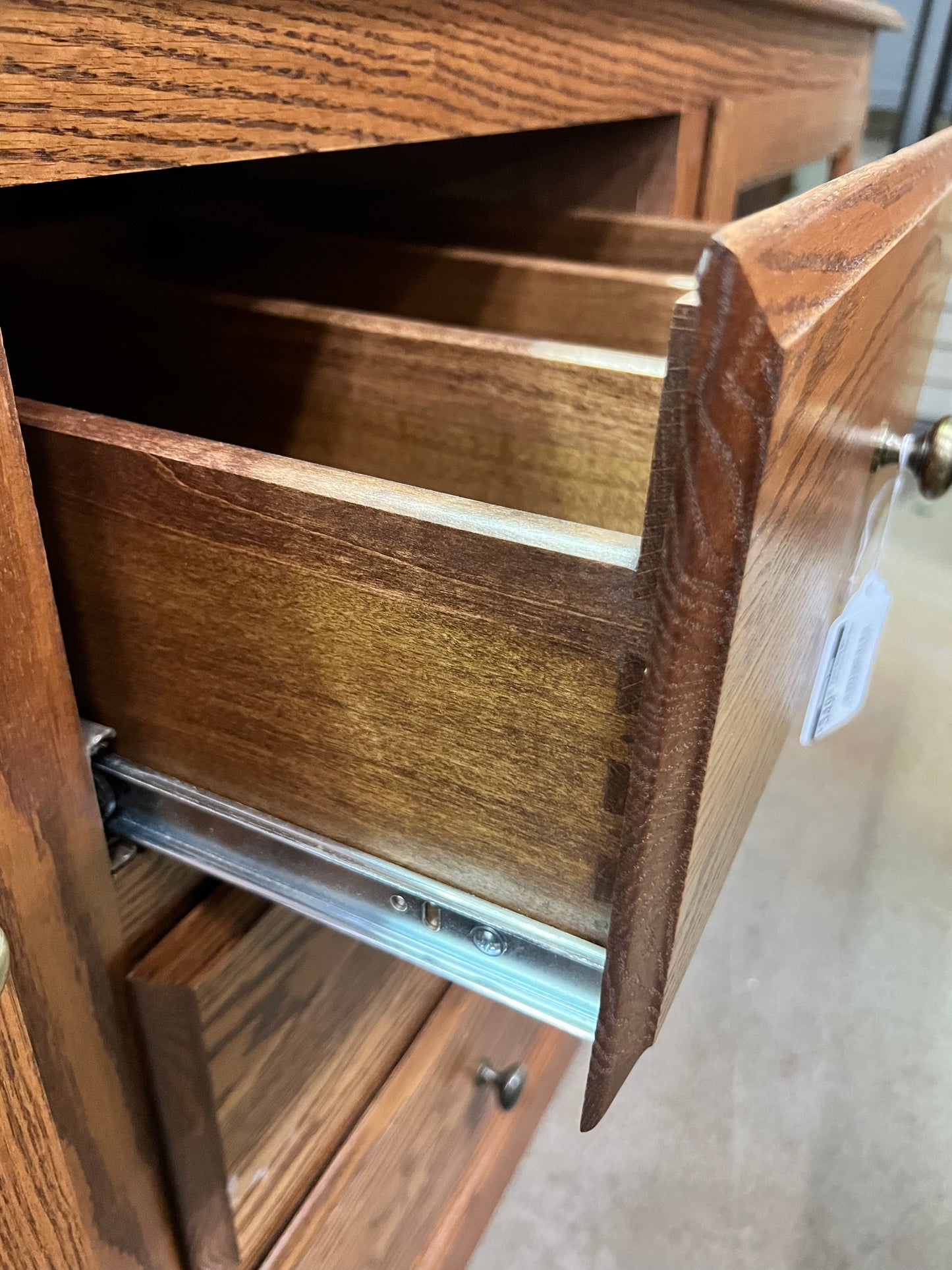 Amish Made Oak Media Cabinet w/Glass Door