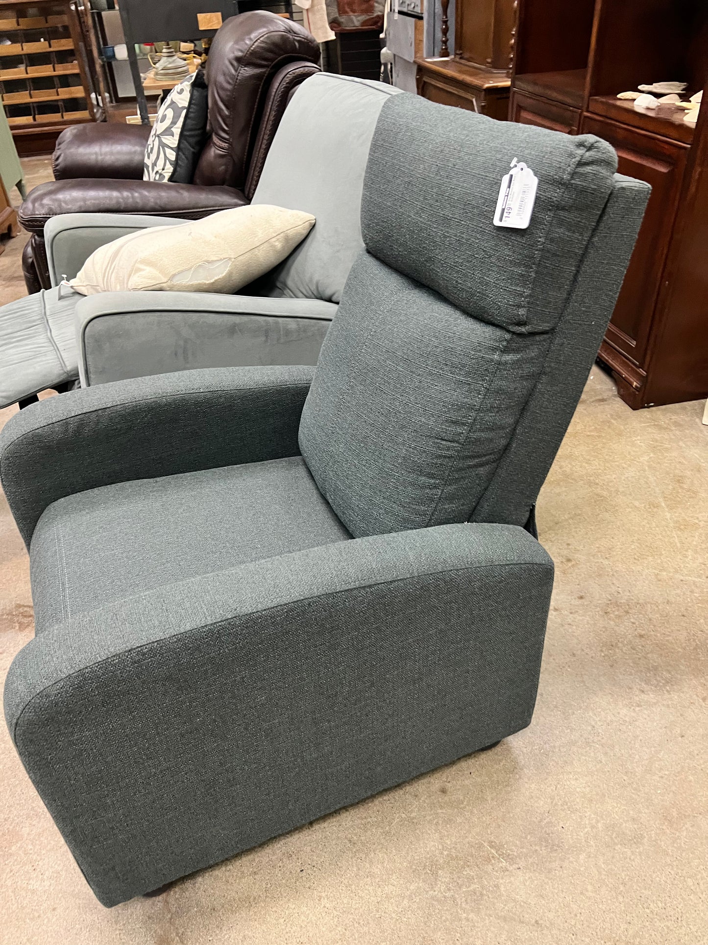 Gray Modern Tall Back Armchair