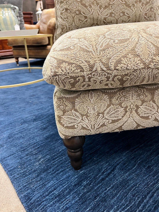 Tan Paisley Slipper Chair